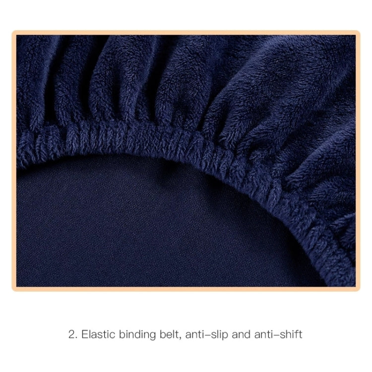 Single Seat Solid Color Plush Elastic Full Coverage Non-slip Sofa Cover