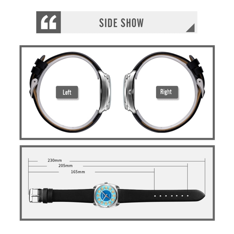 SKMEI Q029 Ladies Phone Number Pattern Dial Leather Strap Quartz Watch