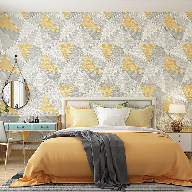 Home Geometric Wallpaper Deerskin Velvet Non-self-adhesive Thickened Wallpaper