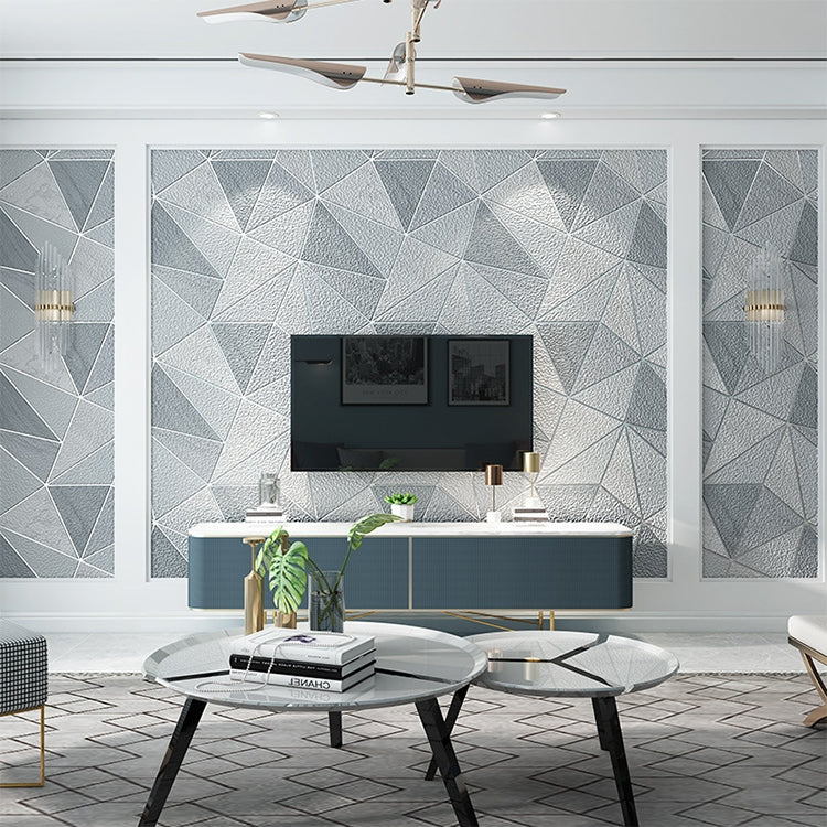 Home Geometric Wallpaper Deerskin Velvet Non-self-adhesive Thickened Wallpaper