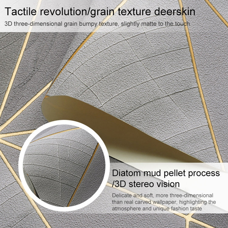 Home Geometric Wallpaper Deerskin Velvet Non-self-adhesive Thickened Wallpaper