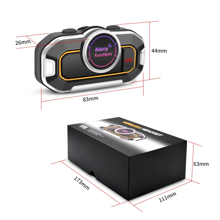 V9 Pro Motorcycle Helmet Bluetooth Walkie-talkie Support FM