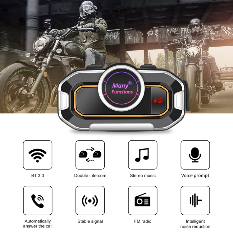 V9 Pro Motorcycle Helmet Bluetooth Walkie-talkie Support FM