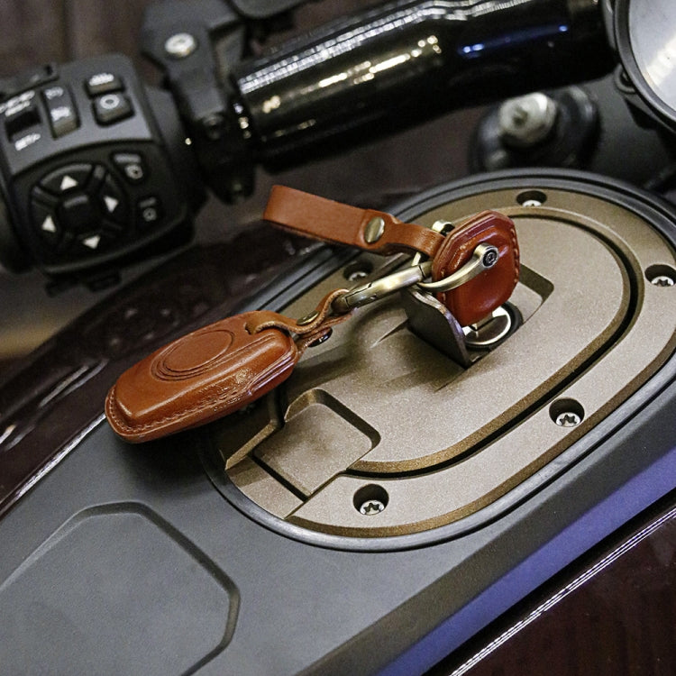 HP-A009 Motorcycle Cowhide Leather Induction Key Protective Cover for Harley Sportster S