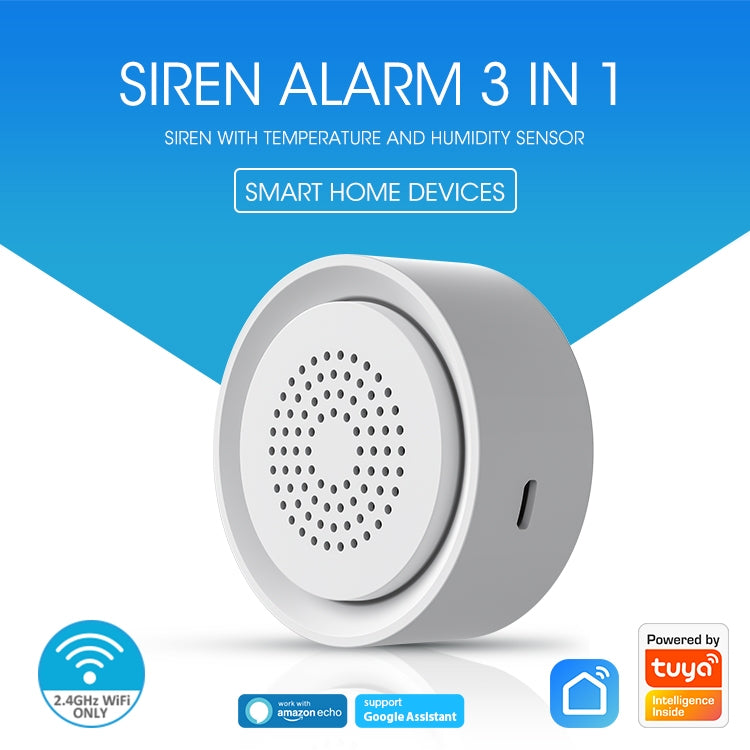 NEO NAS-AB03WT WiFi USB Siren Alarm with Temperature & Humidity Sensor