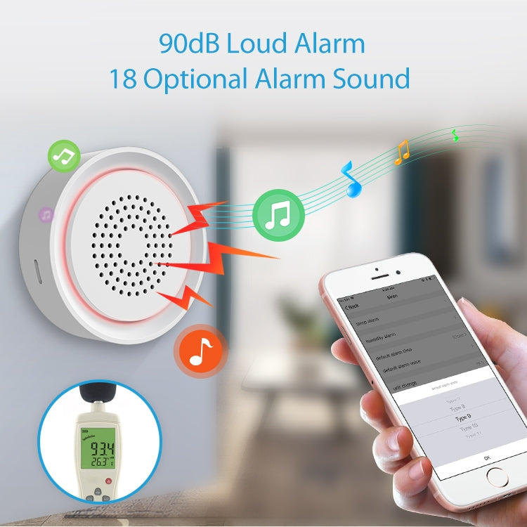 NEO NAS-AB03WT WiFi USB Siren Alarm with Temperature & Humidity Sensor
