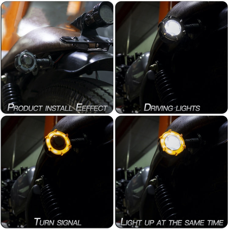 PE-ZSD-174 Motorcycle Flashing Rotation Mode LED Two-color Modified Round Turn Signal Light