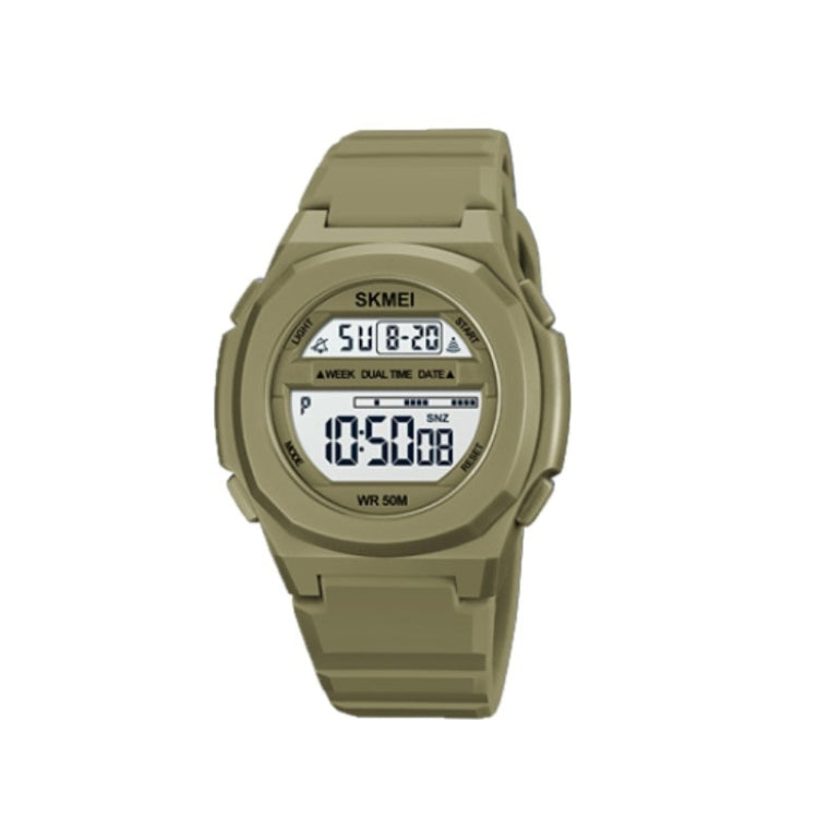 SKMEI 1821 Stainless Steel Buckle Silicone Strap Electronic Watch