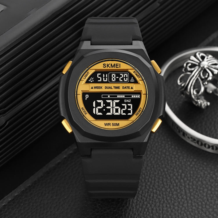 SKMEI 1821 Stainless Steel Buckle Silicone Strap Electronic Watch