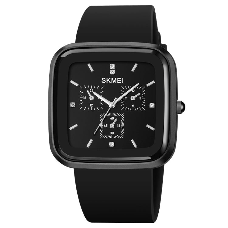 SKMEI 1902 Stainless Steel Buckle Silicone Strap Waterproof Quartz Watch