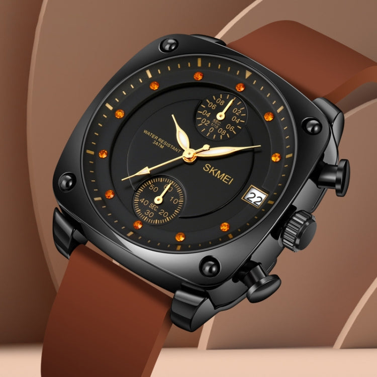 SKMEI 1903 Stainless Steel Buckle Silicone Strap Waterproof Quartz Watch