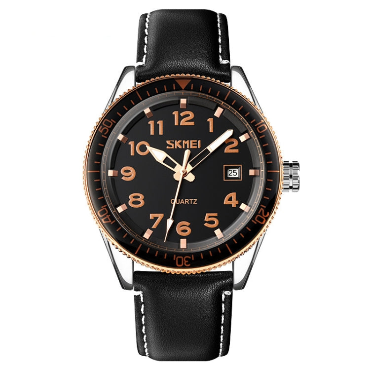 SKMEI 9232 Stainless Steel Buckle Glass Mirror Waterproof Resistant Quartz Watch