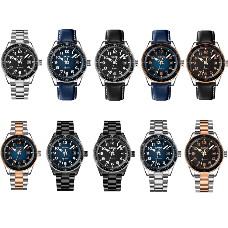 SKMEI 9232 Stainless Steel Buckle Glass Mirror Waterproof Resistant Quartz Watch