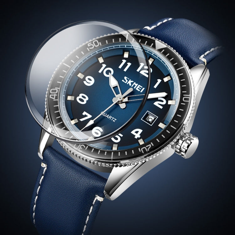 SKMEI 9232 Stainless Steel Buckle Glass Mirror Waterproof Resistant Quartz Watch