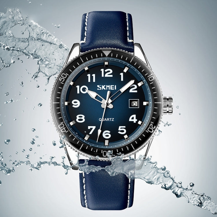 SKMEI 9232 Stainless Steel Buckle Glass Mirror Waterproof Resistant Quartz Watch