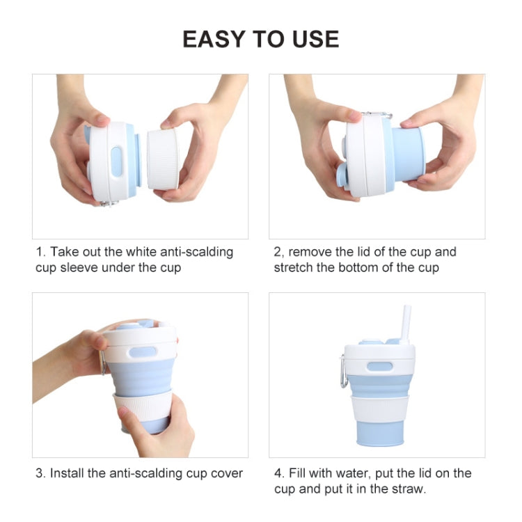 350ML Folding Portable Silicone Telescopic Drinking Coffee Cup Multi-function Silica Cup Travel