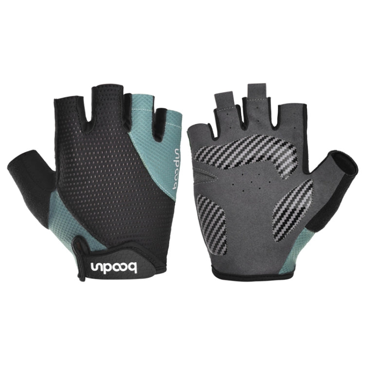 BOODUN 1408 4D Silicone Shock Absorbing Half Finger Breathable Bicycle Outdoor Riding Gloves