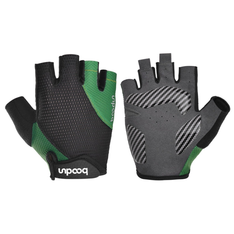 BOODUN 1408 4D Silicone Shock Absorbing Half Finger Breathable Bicycle Outdoor Riding Gloves