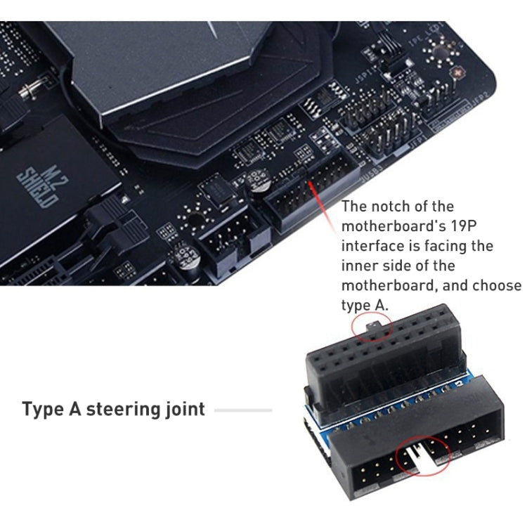 10 PCS 3.0 19P 20P Motherboard Male To Female Extension Adapter, Model: