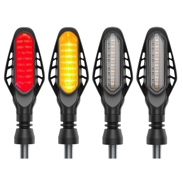 4 PCS Modified Motorcycle 16LEDs Brake Turn Tail Light, Transparent Shell