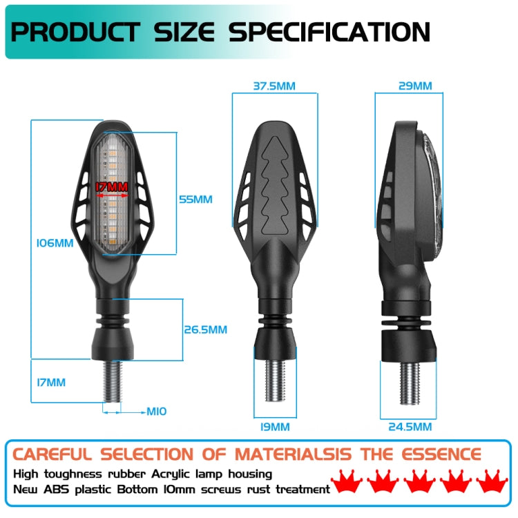 4 PCS Modified Motorcycle 16LEDs Brake Turn Tail Light, Transparent Shell