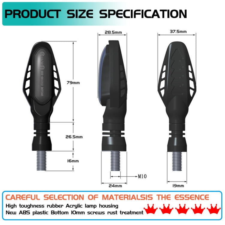 4 PCS Modified Motorcycle 16LEDs Brake Turn Tail Light, Smoked Shell