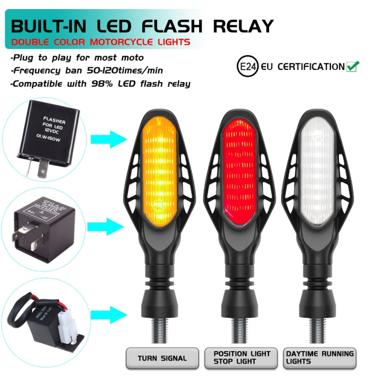 4 PCS Modified Motorcycle 16LEDs Brake Turn Tail Light, Smoked Shell