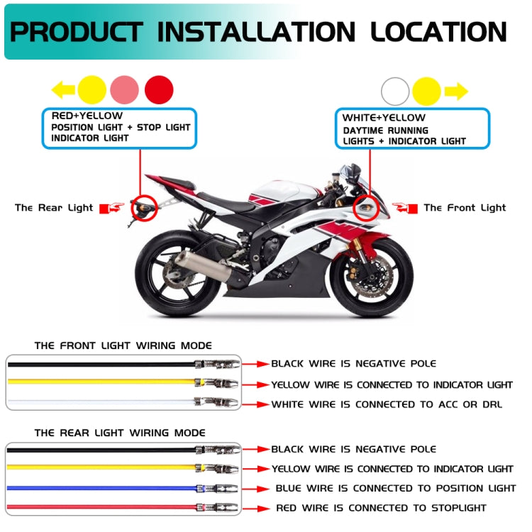 4 PCS Modified Motorcycle 16LEDs Brake Turn Tail Light, Smoked Shell