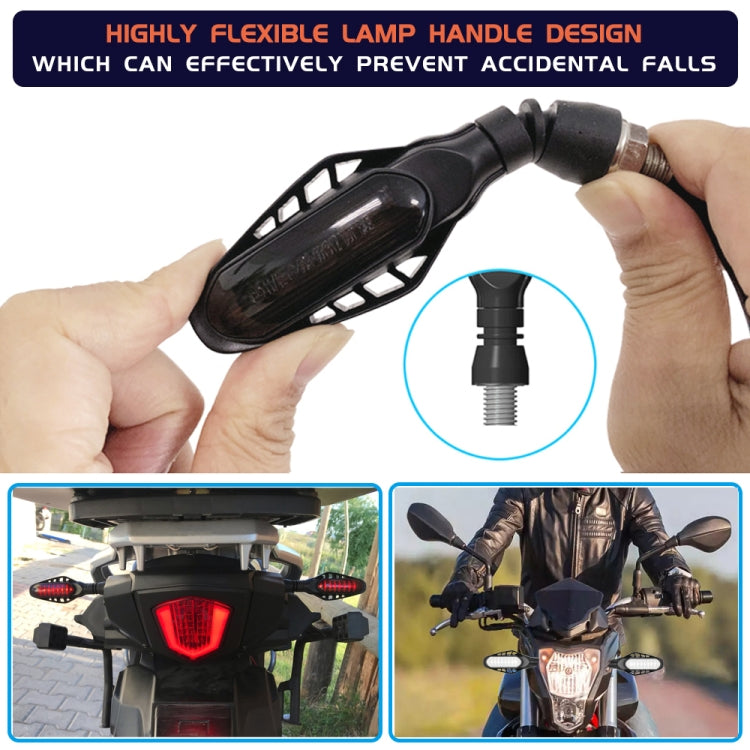 4 PCS Modified Motorcycle 16LEDs Brake Turn Tail Light, Smoked Shell