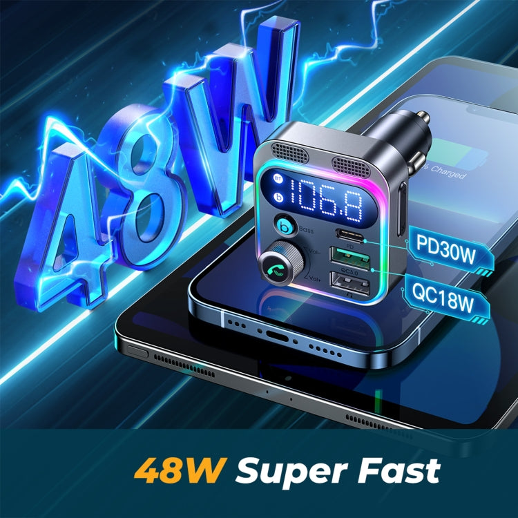 JOYROOM JR-CL16 48W Bluetooth 5.0 Car Wireless FM Transmitter