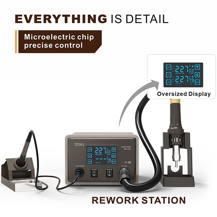 BAKU BA-9852 Digital ESD Hot Air Gun Soldering Station Welding Solder Iron