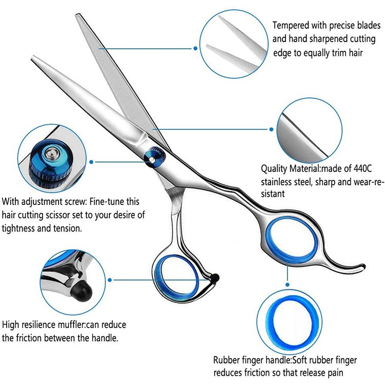 Professional Hair Cutting Thinning Scissor Hairdressing Flat Shear Scissors Kit