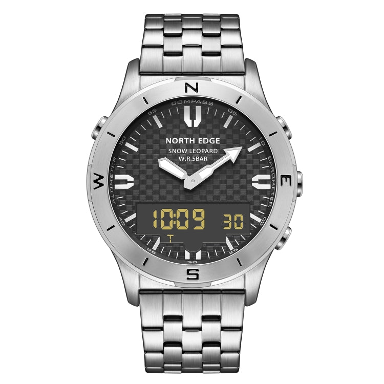 NORTH EDGE Snow-Leopard Outdoor Waterproof Men Multifunction Stainless Steel Strap Smart Watch