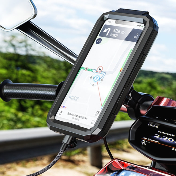 Motorcycle / Bicycle Handlebar Wireless Charging Waterproof Box Mobile Phone Holder