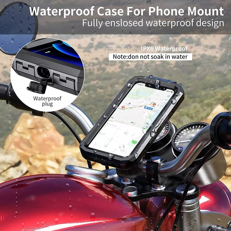 Motorcycle / Bicycle Rearview Mirror Wireless Charging Waterproof Box Mobile Phone Holder