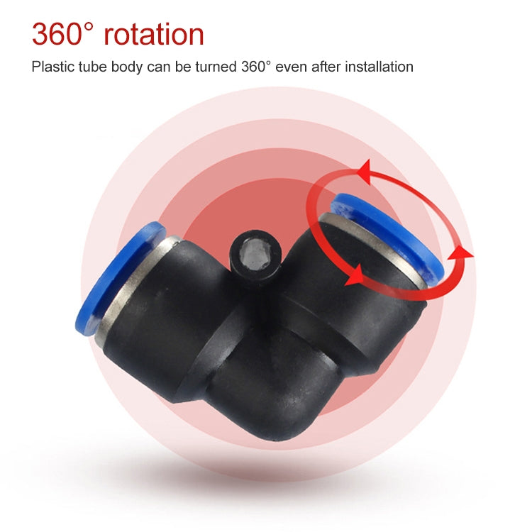 LAIZE 10pcs Plastic Elbow Pneumatic Quick Fitting Connector