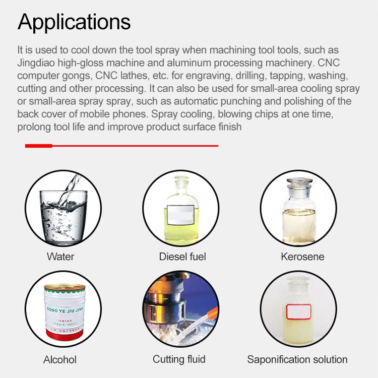 CNC Lathe Mist Coolant Lubrication Spray Engraving Machine Cooling Sprayer