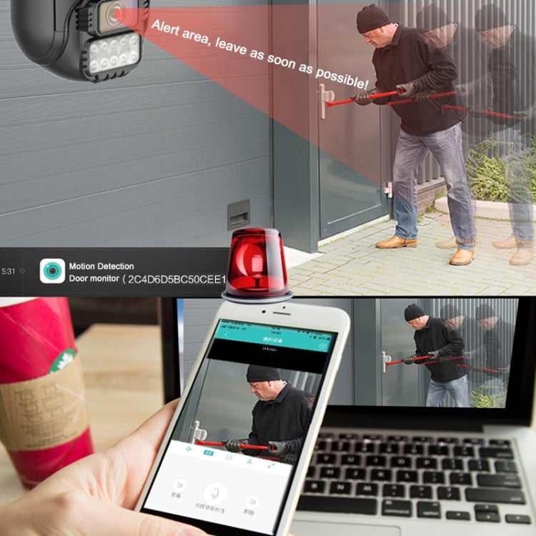 QX67 3MP Humanoid Recognition AI Alarm WiFi Dome IP Camera, US Plug