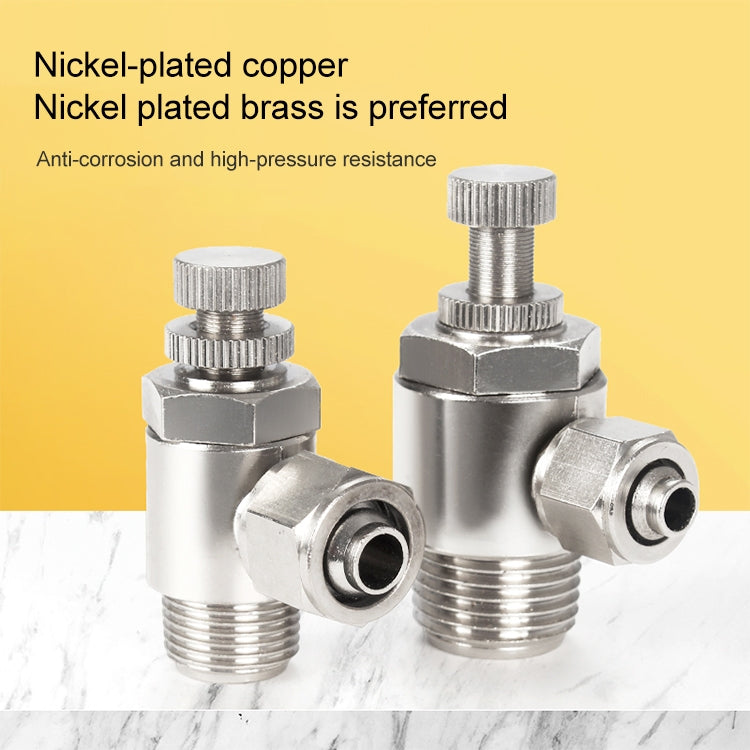 LAIZE Nickel Plated Copper Trachea Quick Fitting Throttle Valve Lock Female Connector