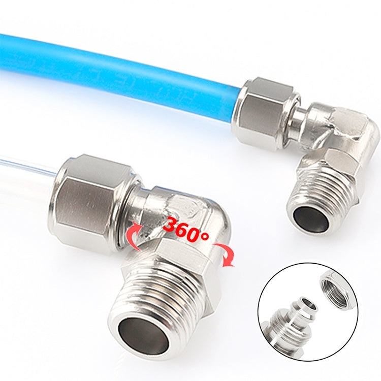 LAIZE Nickel Plated Copper Trachea Quick Fitting Twist Swivel Elbow Lock Female Connector