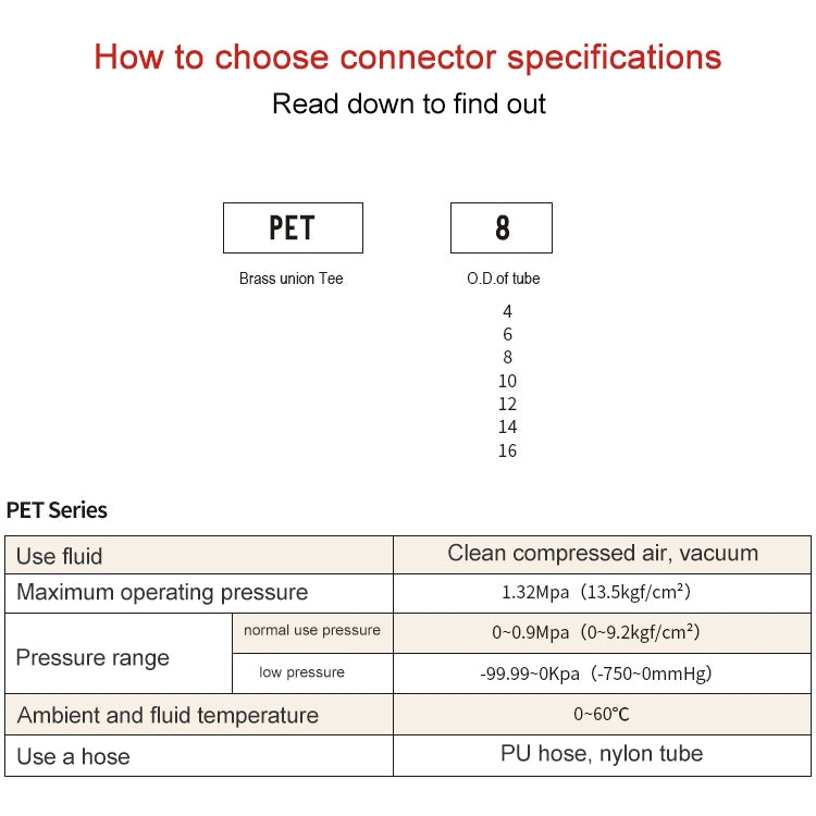 LAIZE Nickel Plated Copper Tee Pneumatic Quick Fitting Connector