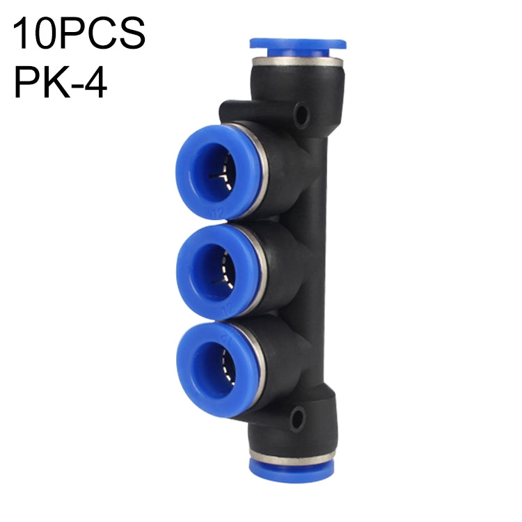 LAIZE 10pcs Plastic Five Port Pneumatic Quick Fitting Connector