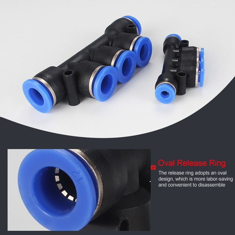 LAIZE 10pcs Plastic Five Port Pneumatic Quick Fitting Connector