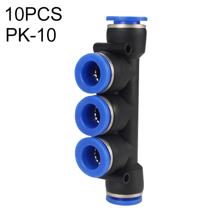 LAIZE 10pcs Plastic Five Port Pneumatic Quick Fitting Connector