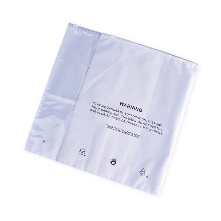 100 PCS PE + Pearl Cotton Zipper Transparent Warning Storage Bag, 27 x 35cm