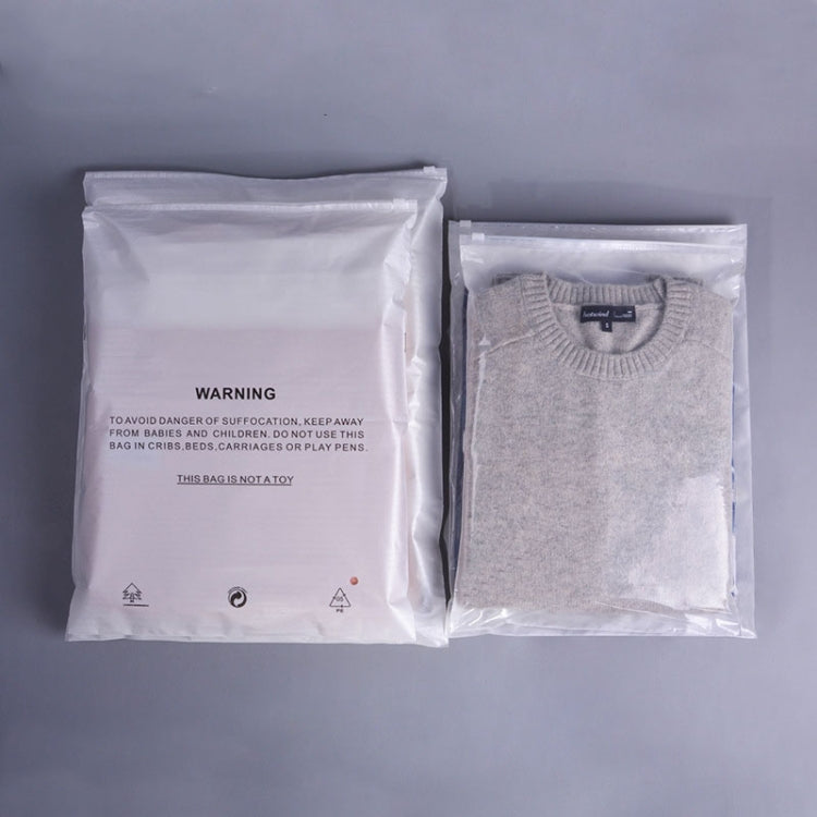 100 PCS PE + Pearl Cotton Zipper Transparent Warning Storage Bag, 27 x 35cm