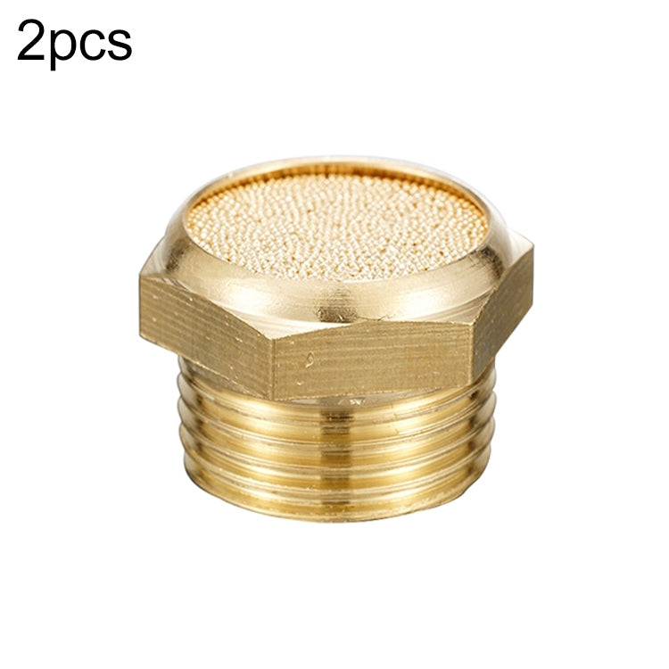 LAIZE 2pcs All Copper Flat Pneumatic Muffler, Caliber:4 Point