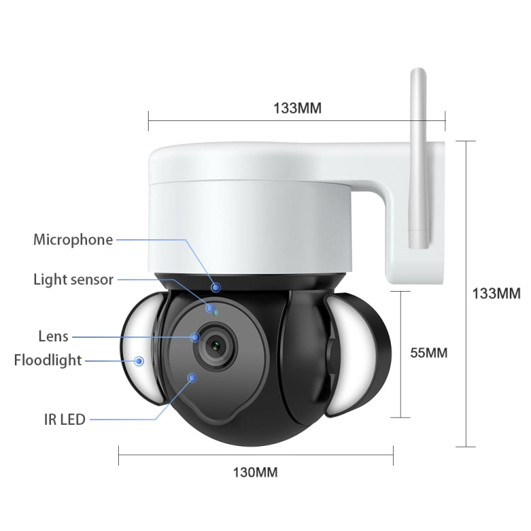 4MP Smart Security Floodlight Camera Support Two-way Audio / Night Vision