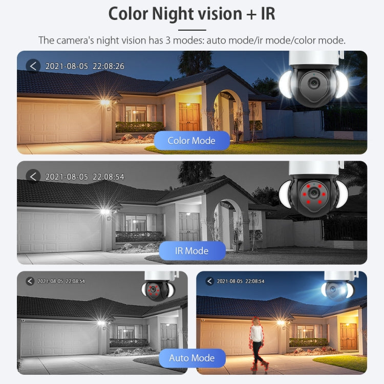4MP Smart Security Floodlight Camera Support Two-way Audio / Night Vision