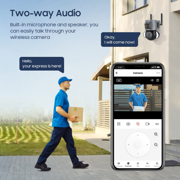 4MP 4G Smart Security Floodlight Camera Support Two-way Audio / Night Vision